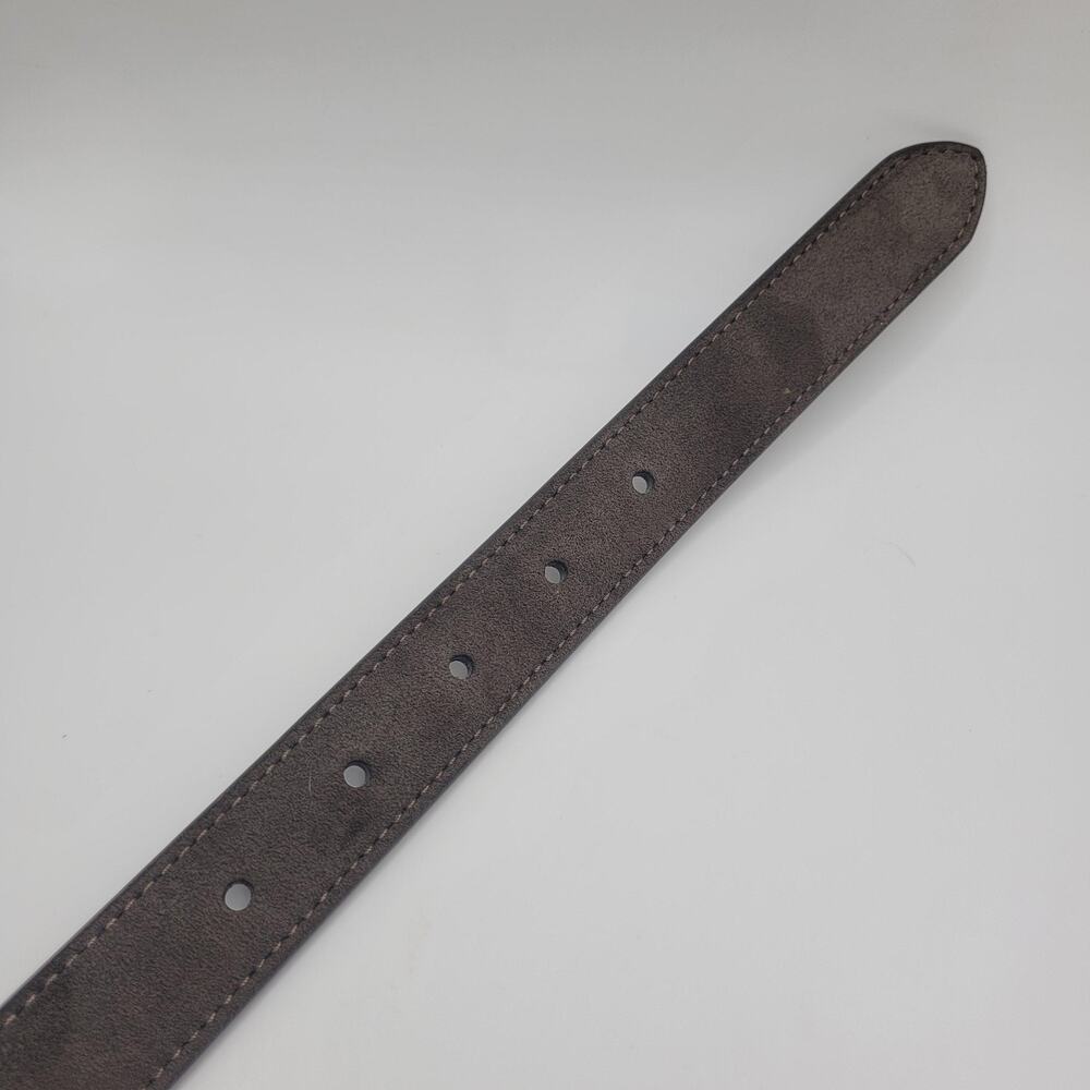 Coach Belt Womens Medium Brown Suede Silver Buckle Minimalist CX055 Classic NEW - Picture 6 of 6